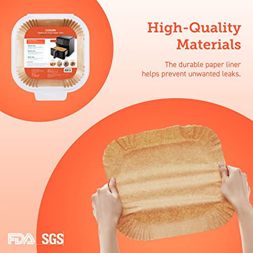 Air Fryer Liners, 100 PCS Square Disposable Paper Liners