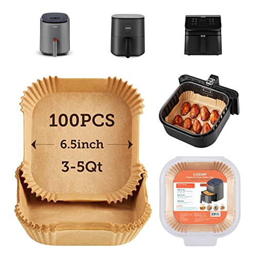 Air Fryer Liners, 100 PCS Square Disposable Paper Liners