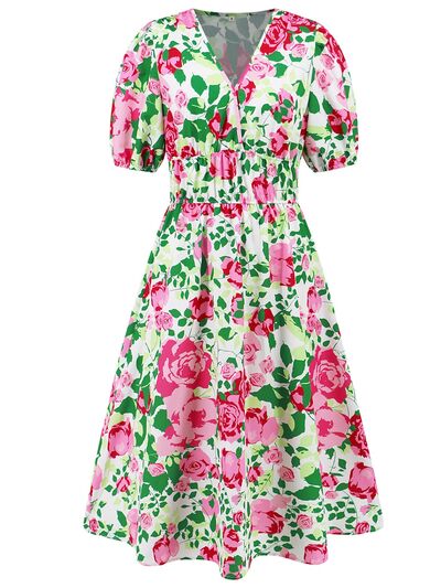 Printed Short Sleeve Dress