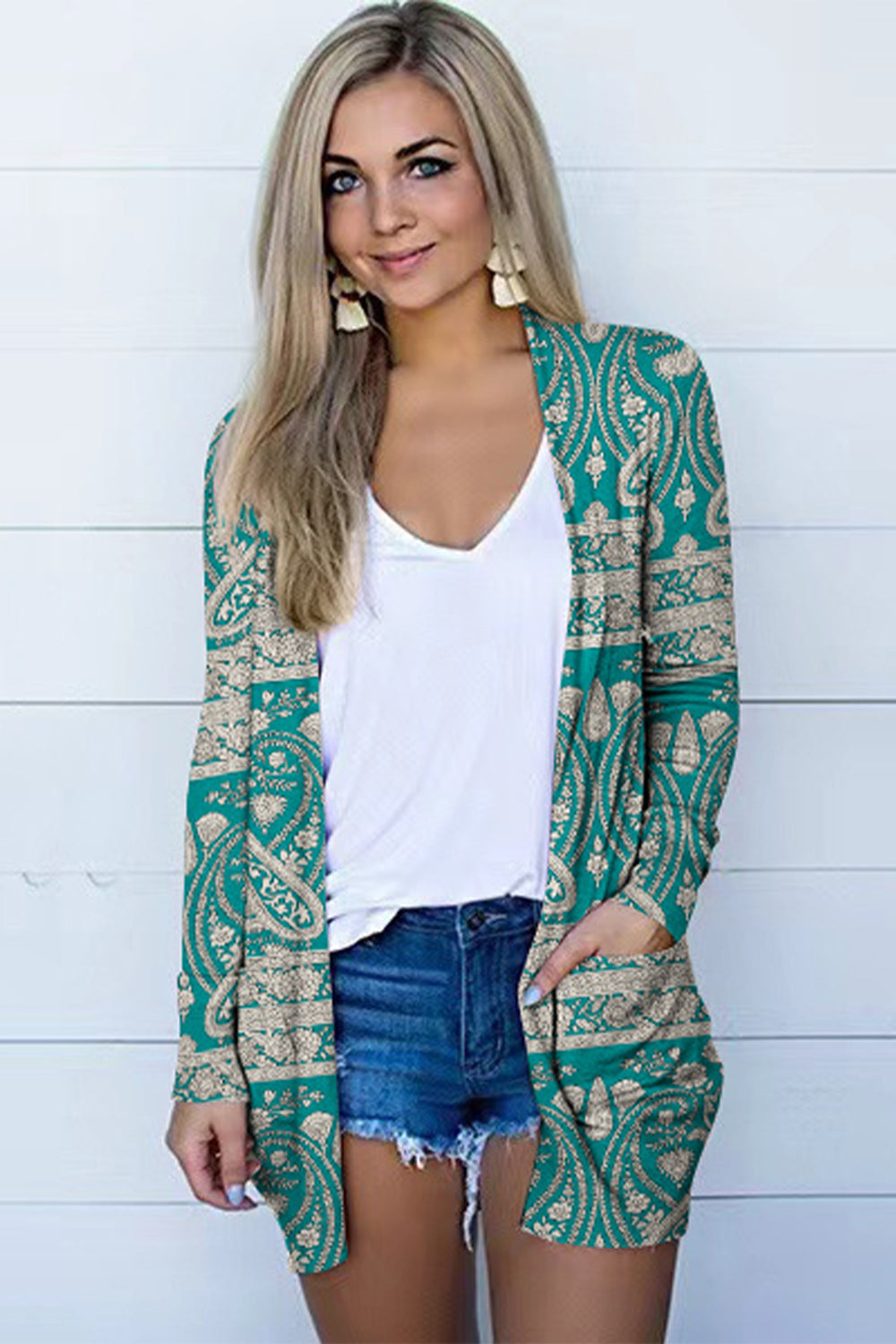 Printed Long Sleeve Cardigan in various prints