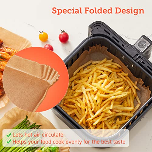 Air Fryer Liners, 100 PCS Square Disposable Paper Liners