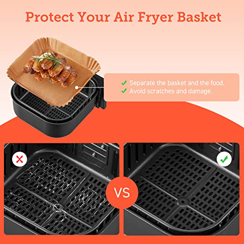 Air Fryer Liners, 100 PCS Square Disposable Paper Liners