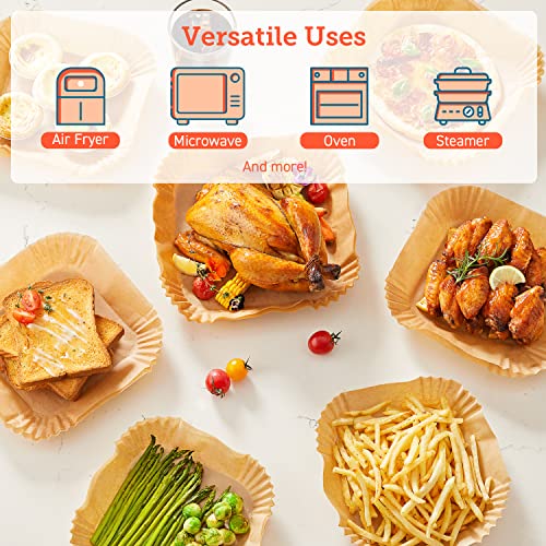 Air Fryer Liners, 100 PCS Square Disposable Paper Liners