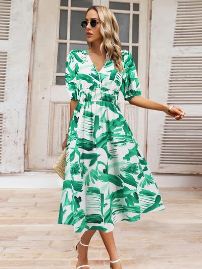 Printed Short Sleeve Dress