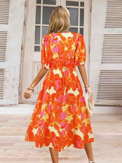 Printed Short Sleeve Dress