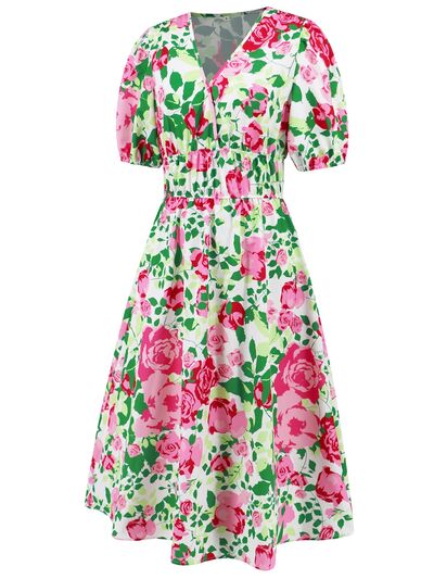 Printed Short Sleeve Dress