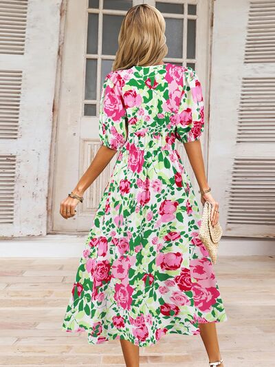 Printed Short Sleeve Dress