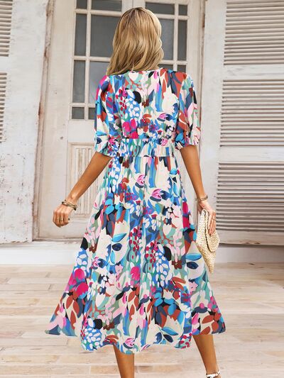 Printed Short Sleeve Dress