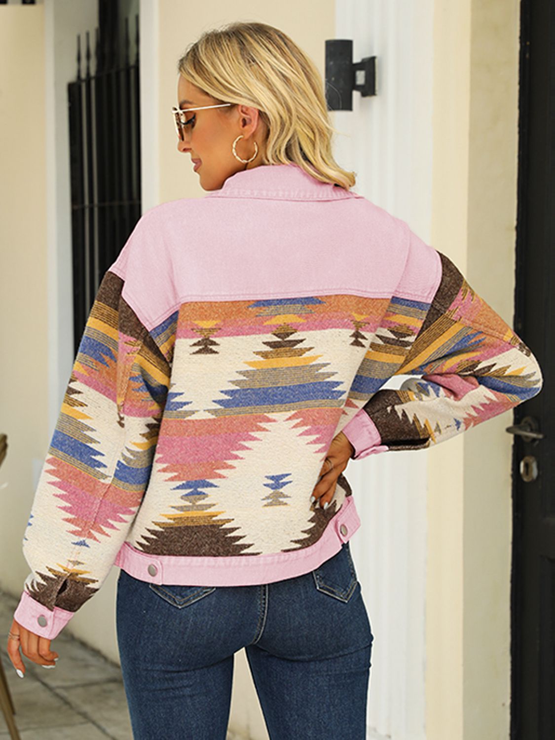 Aztec Printed Denim Jacket
