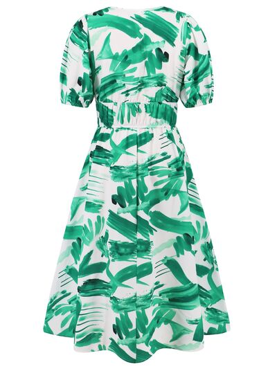Printed Short Sleeve Dress