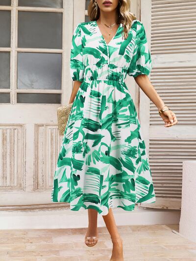 Printed Short Sleeve Dress
