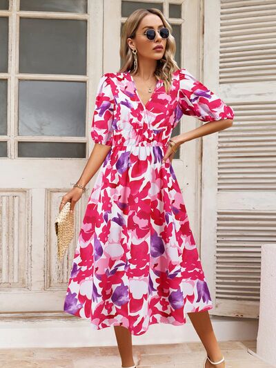 Printed Short Sleeve Dress