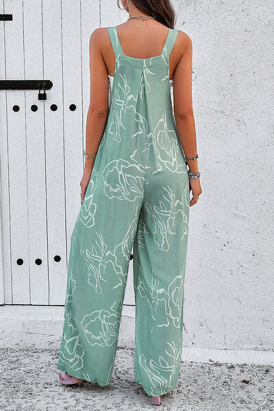 Wide Strap Jumpsuit with Pockets