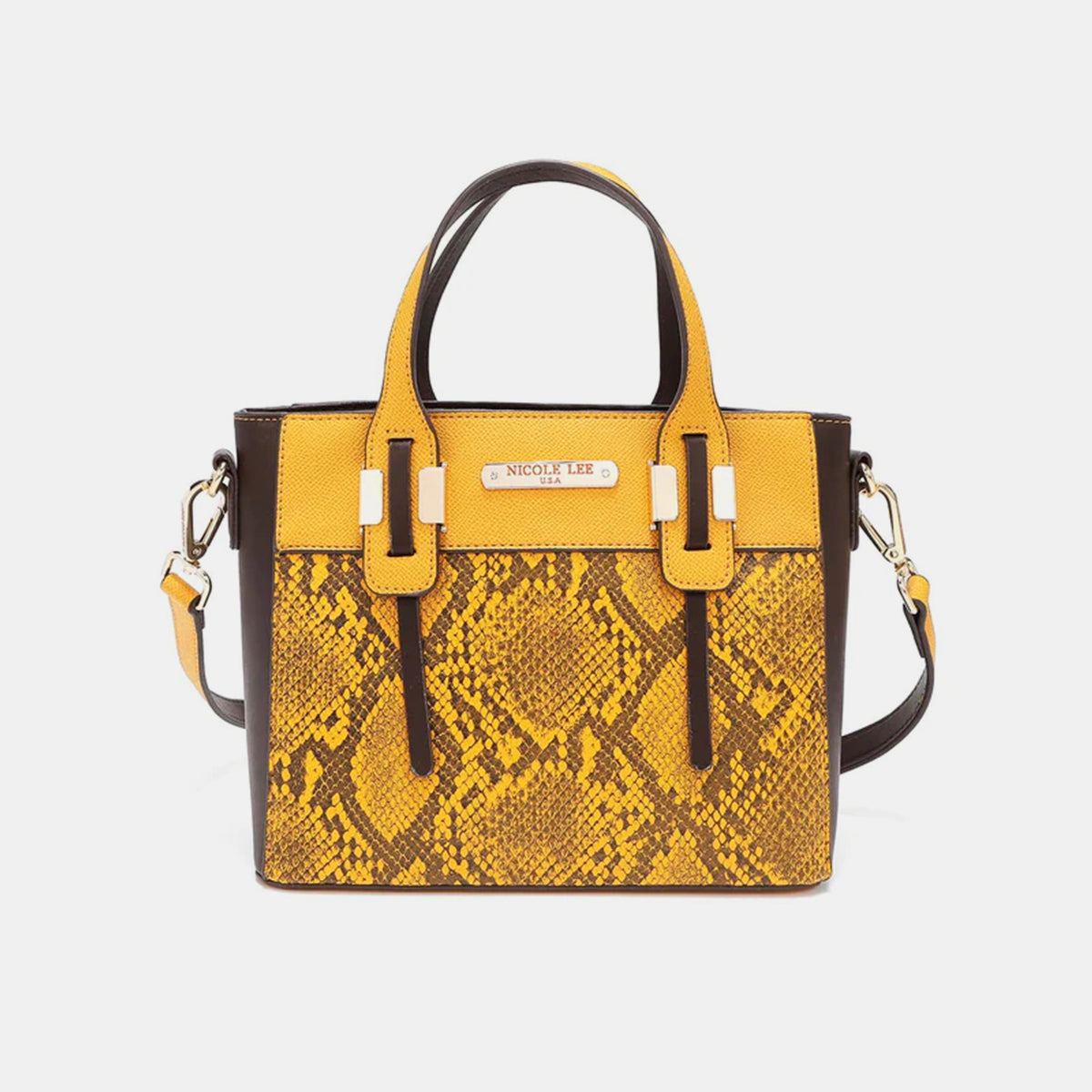 Nicole Lee 3-Piece Snake Print Handbag Set