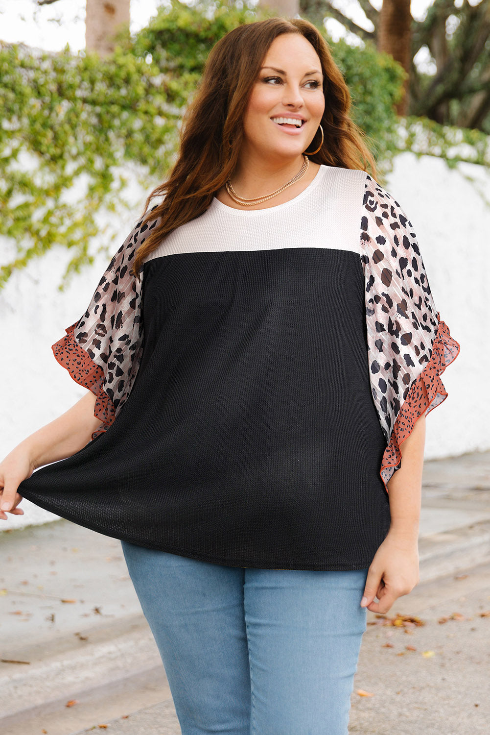 Animal Print Plus Size Top