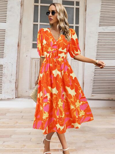 Printed Short Sleeve Dress