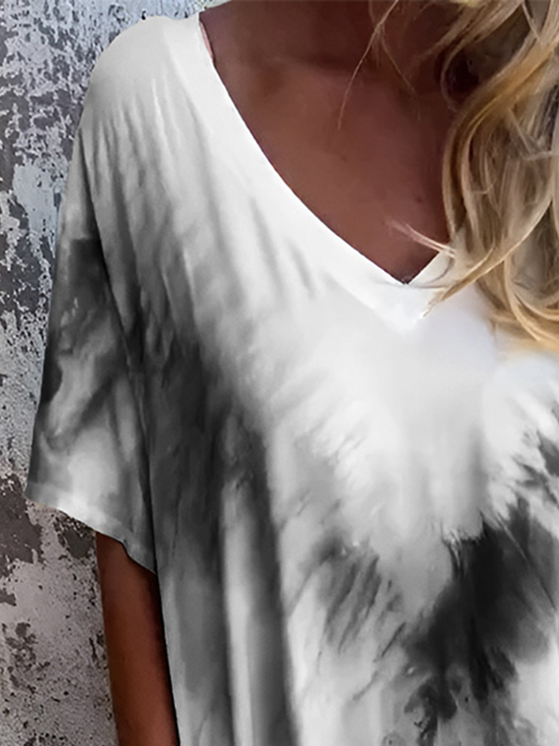 Tie-Dye Short Sleeve Maxi Dress