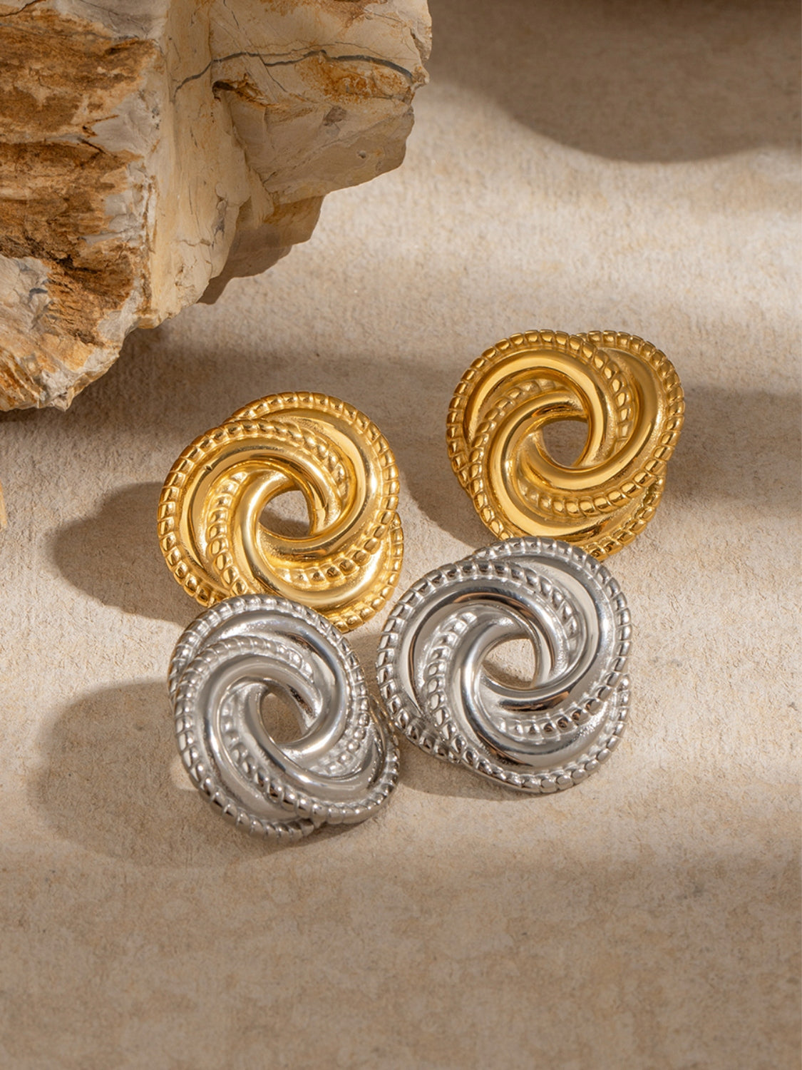 Stainless Steel Knot Stud Earrings