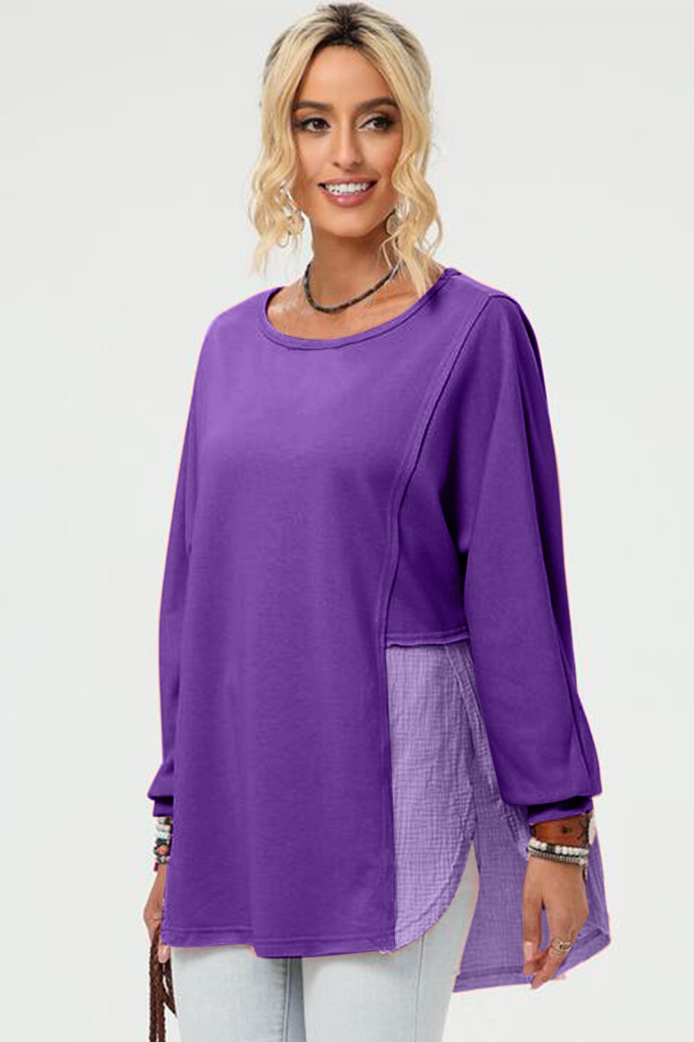 "Double Take" Long Sleeve High-Low T-Shirt