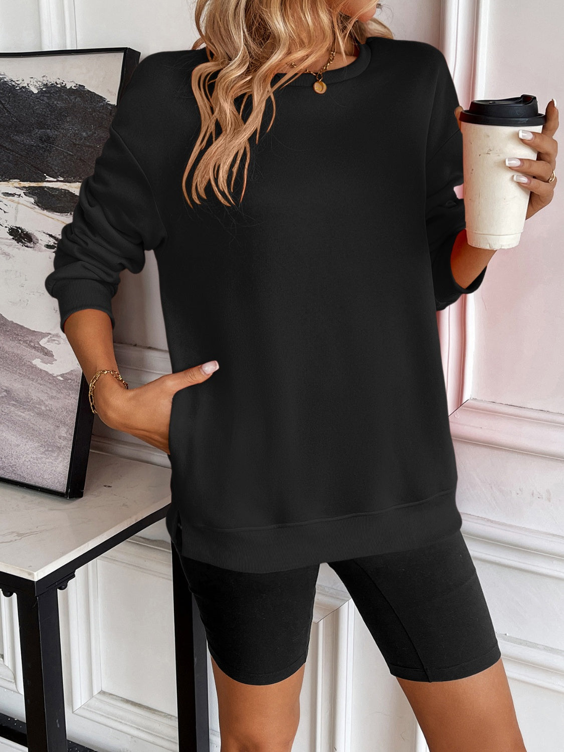 Ivy Lane Long Sleeve Sweatshirt with Pockets