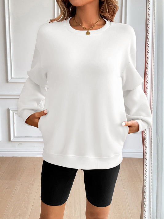 Ivy Lane Long Sleeve Sweatshirt with Pockets in various colors
