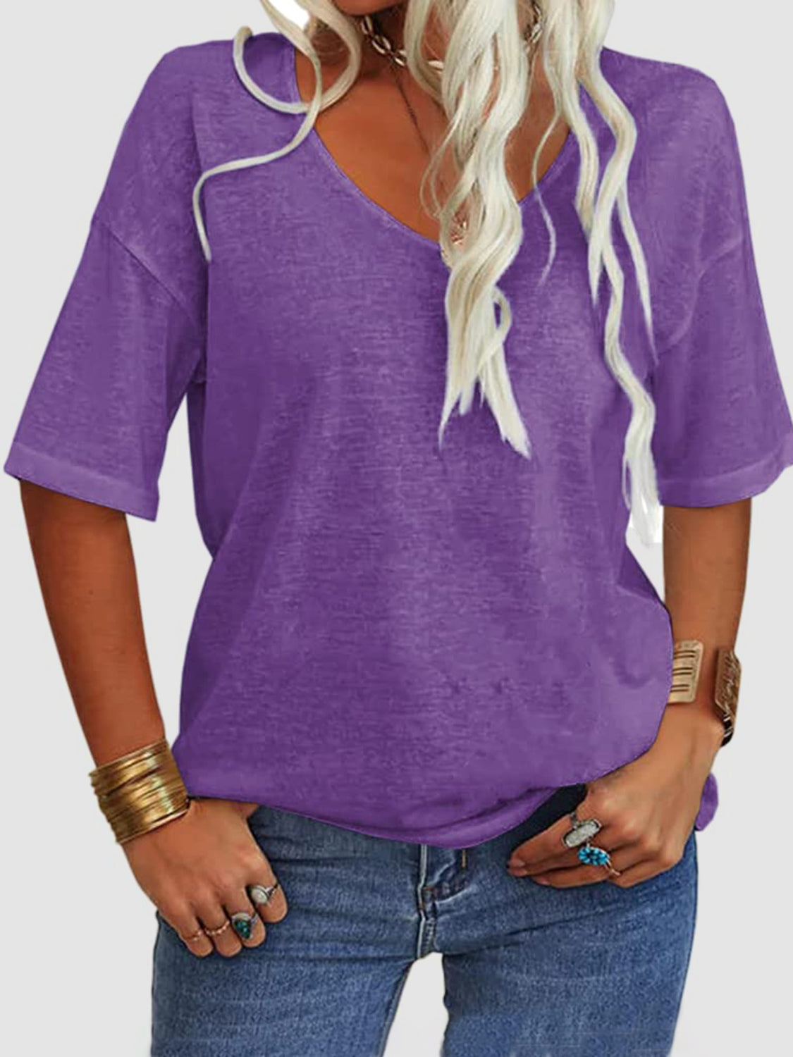 V-Neck Half Sleeve T-Shirt