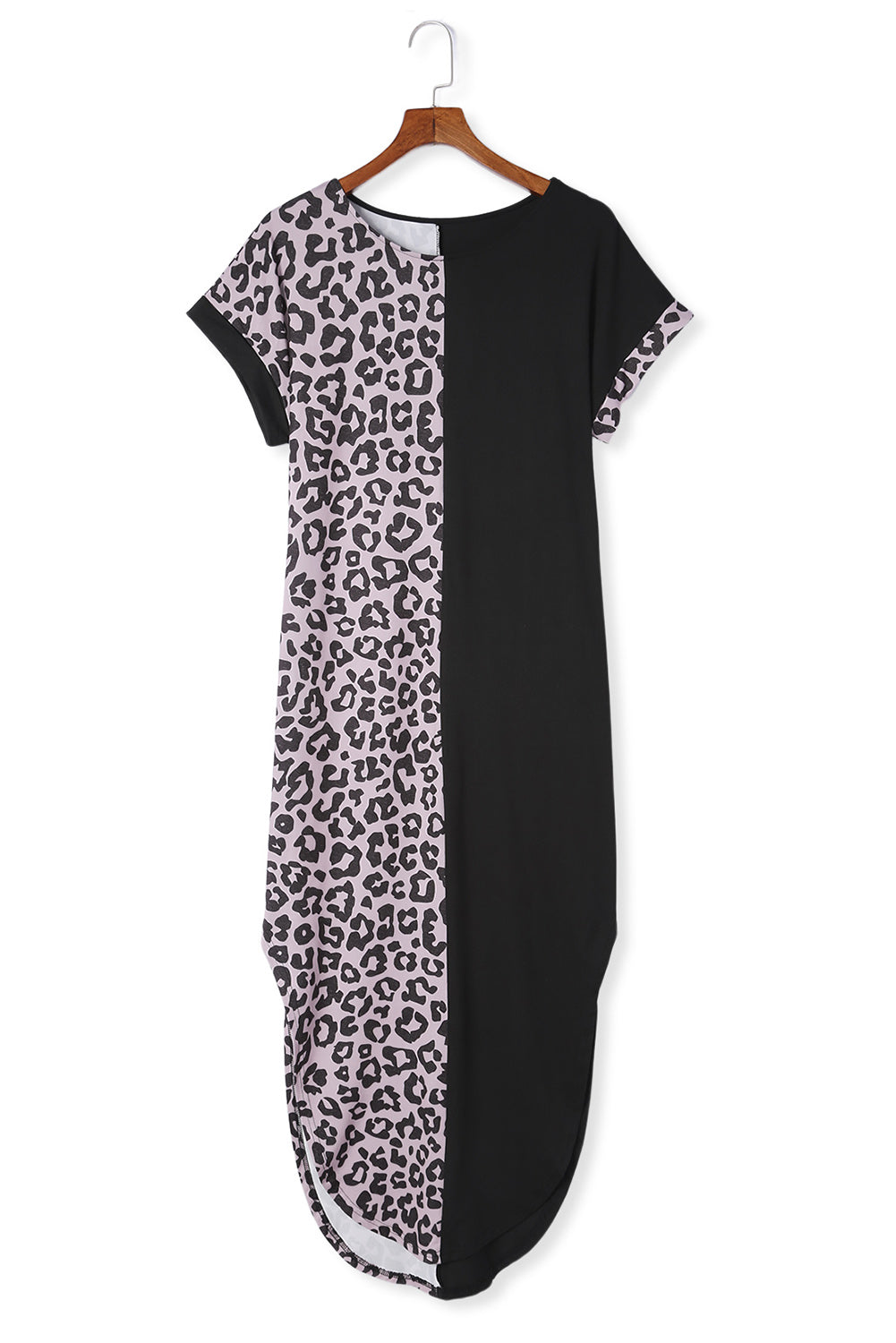 Leopard Patchwork T-Shirt Dress