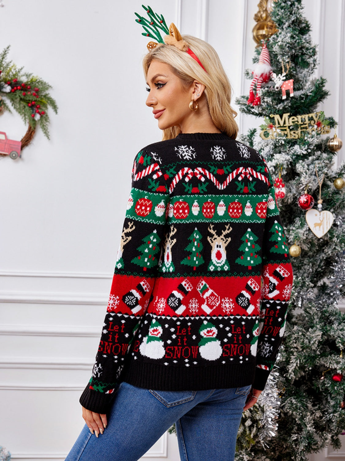 Holiday Button Up Long Sleeve Cardigan