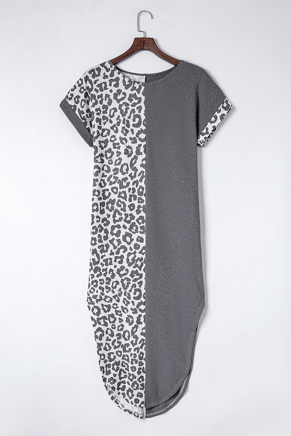 Leopard Patchwork T-Shirt Dress