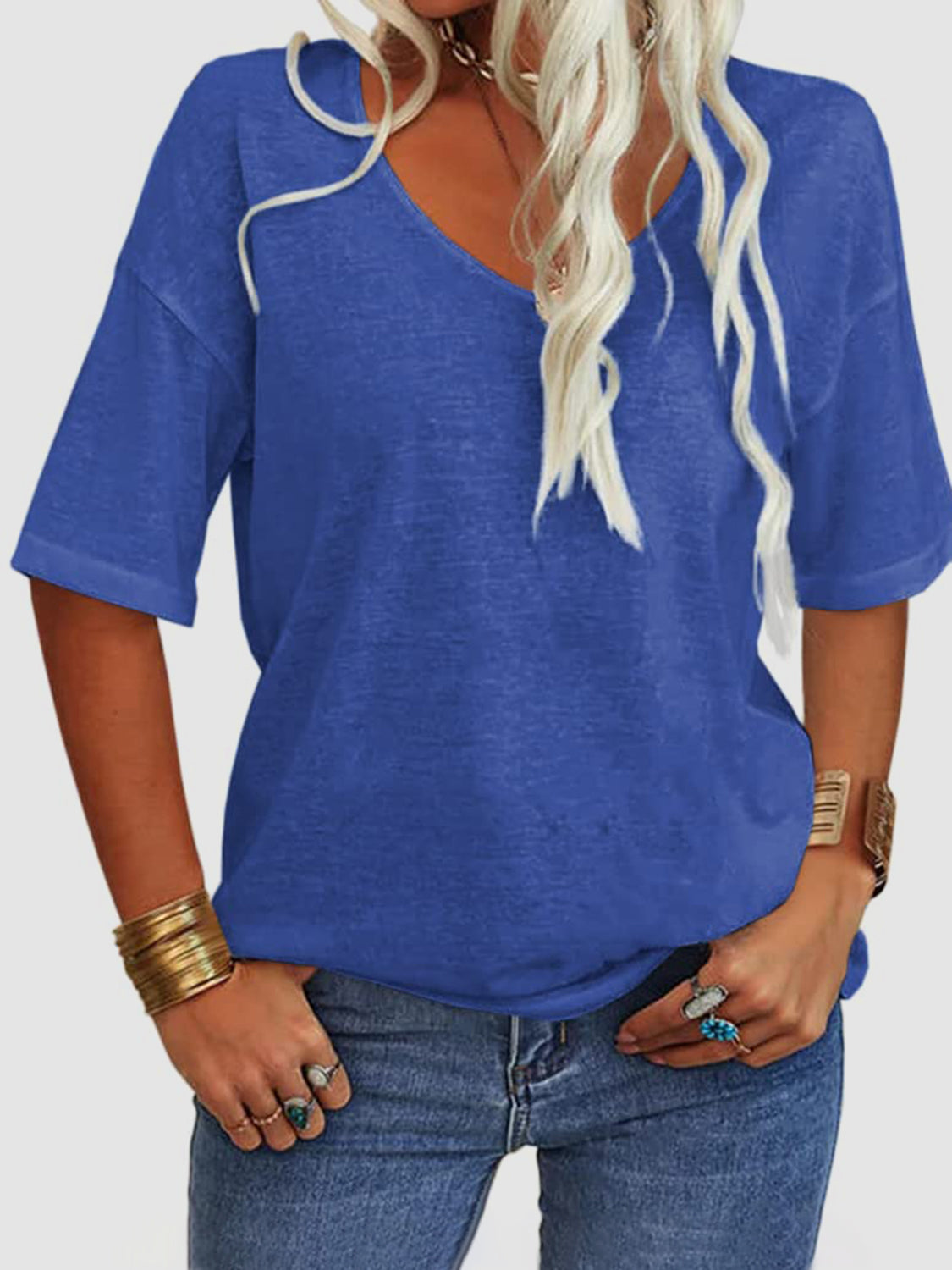 V-Neck Half Sleeve T-Shirt