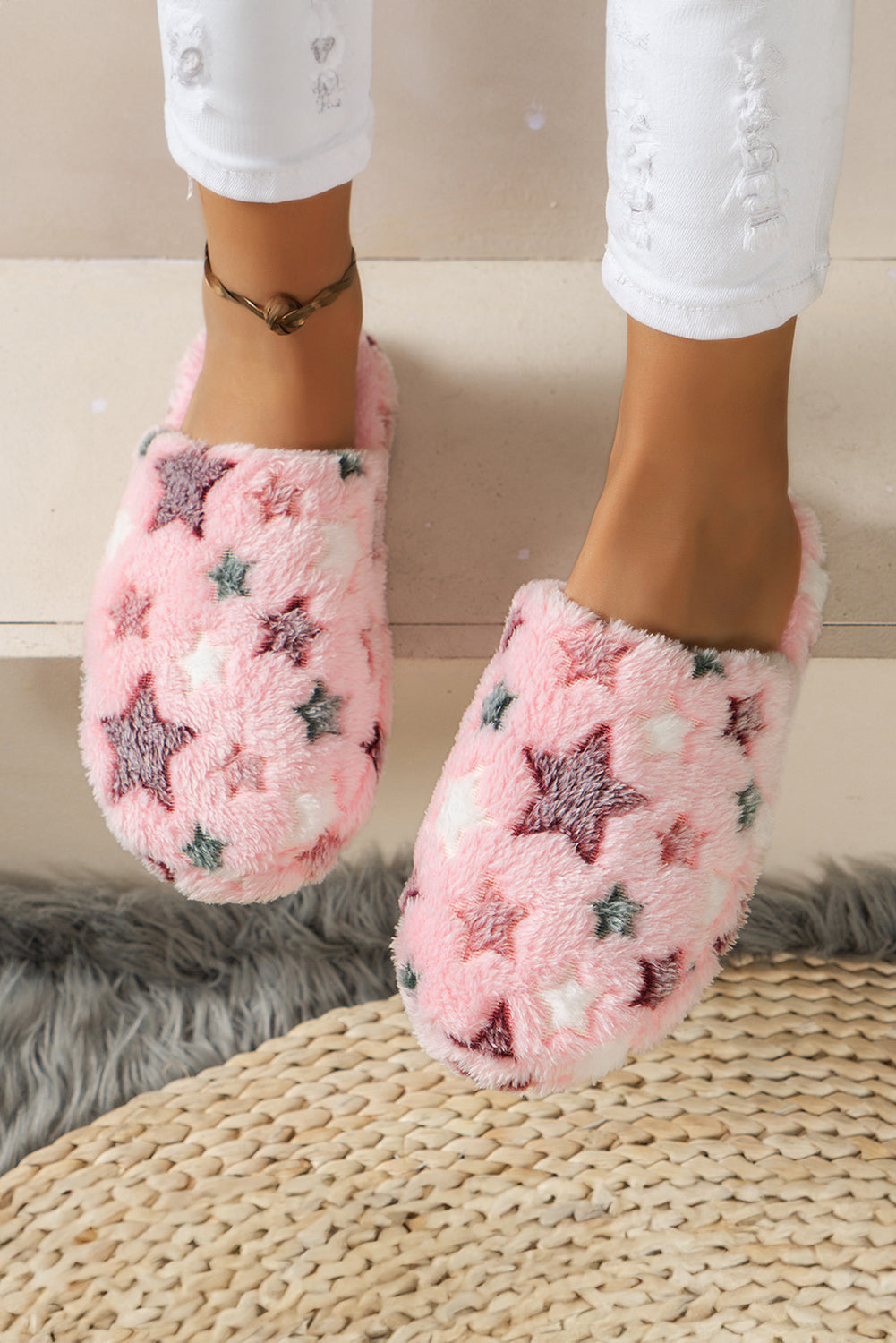 Star Plush Slippers