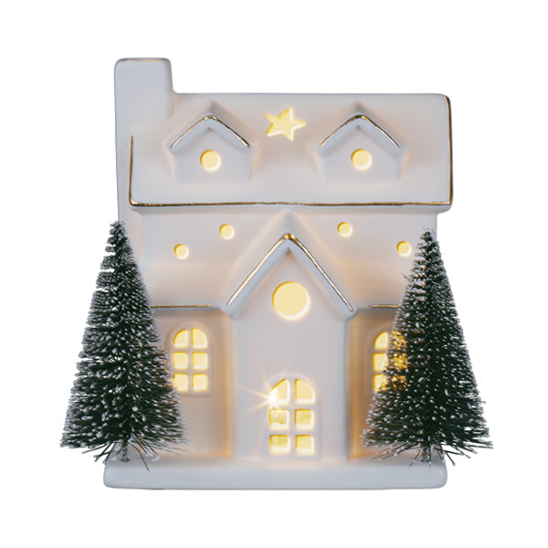 Lit Ceramic House With Trees by Old World Christmas