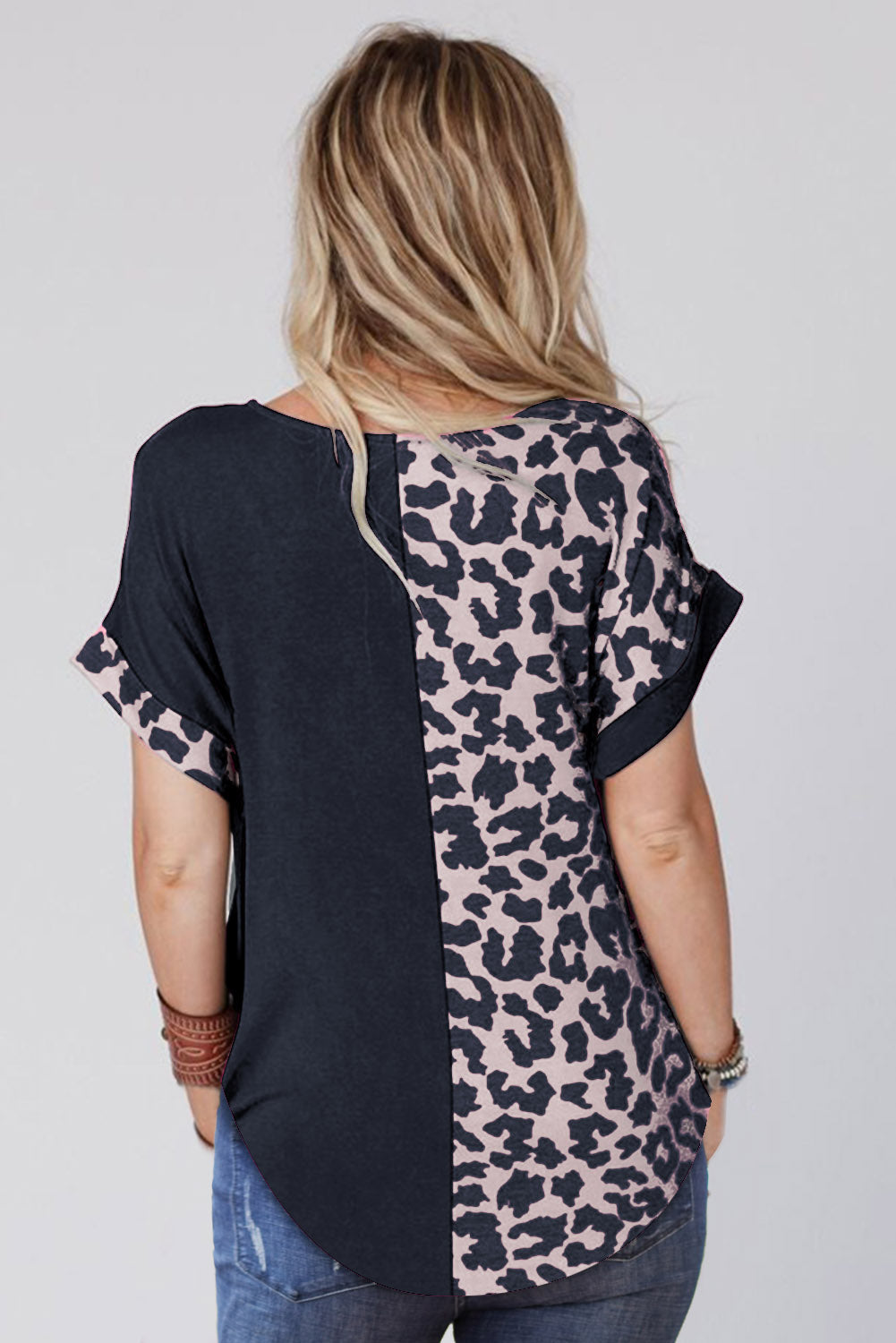 Leopard Patchwork T-Shirt Dress