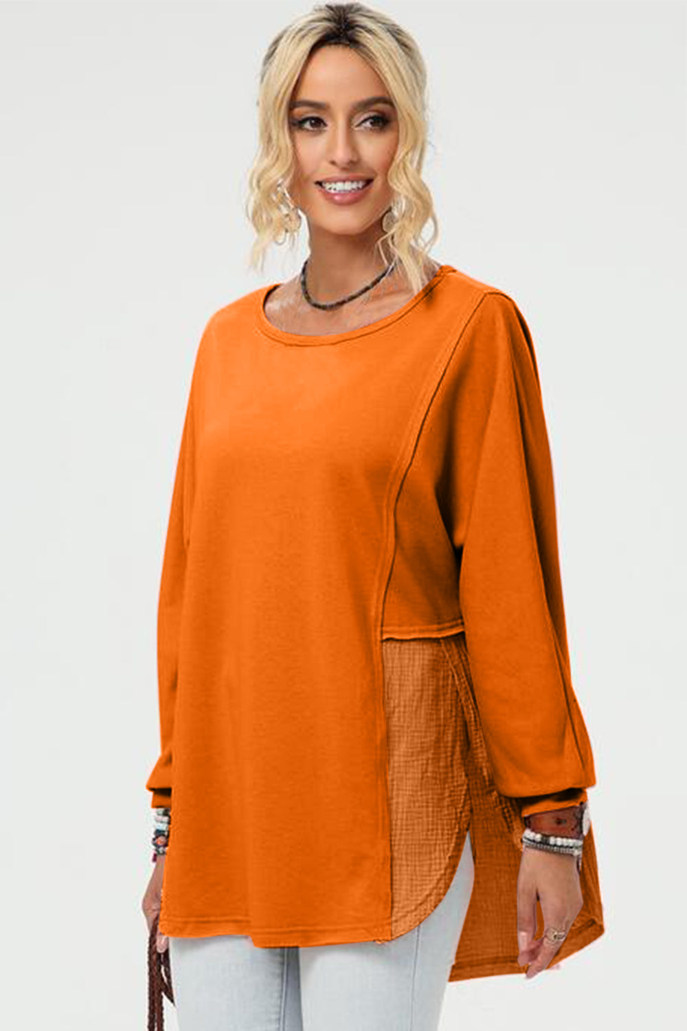 "Double Take" Long Sleeve High-Low T-Shirt