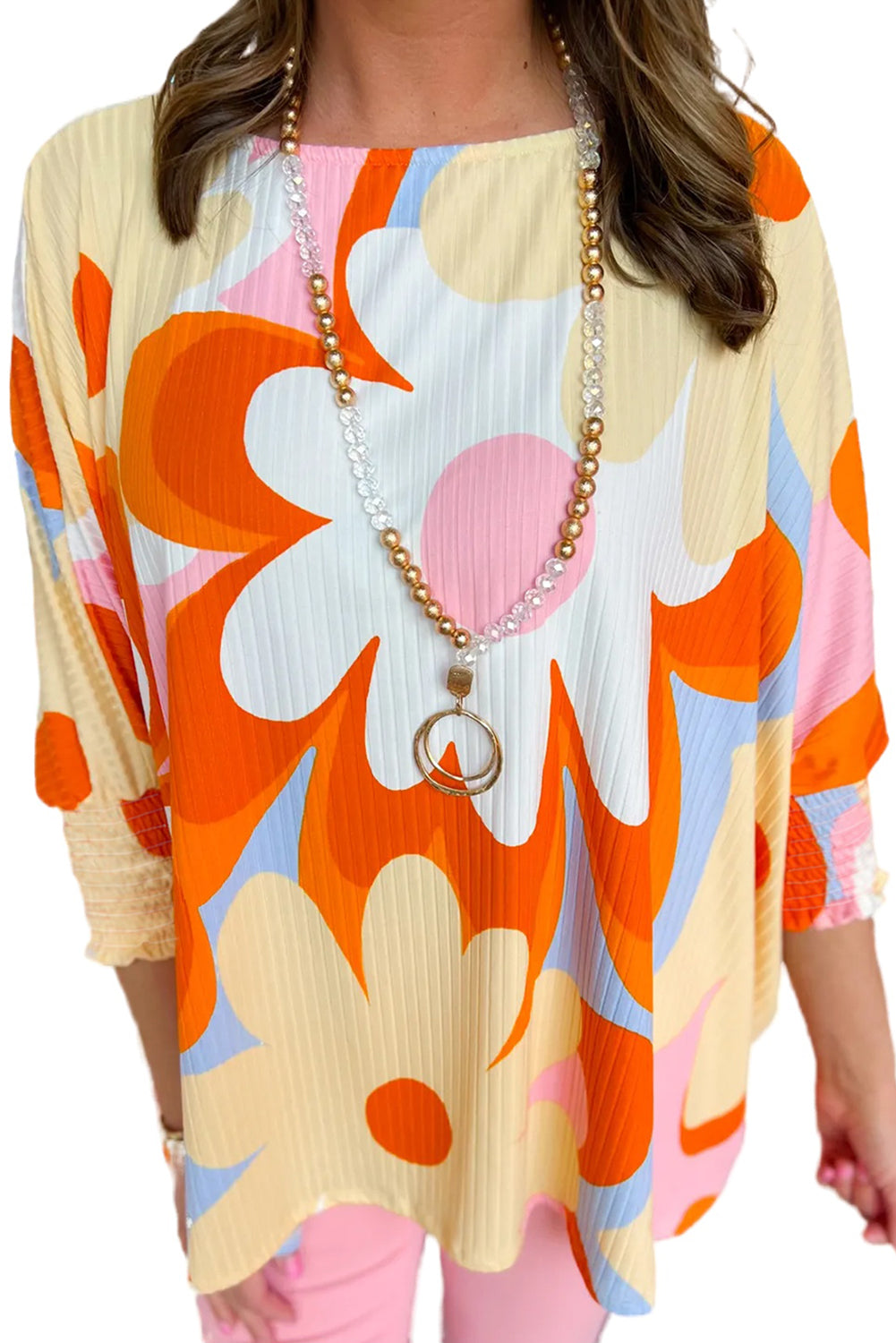 Colorful Floral Print Blouse