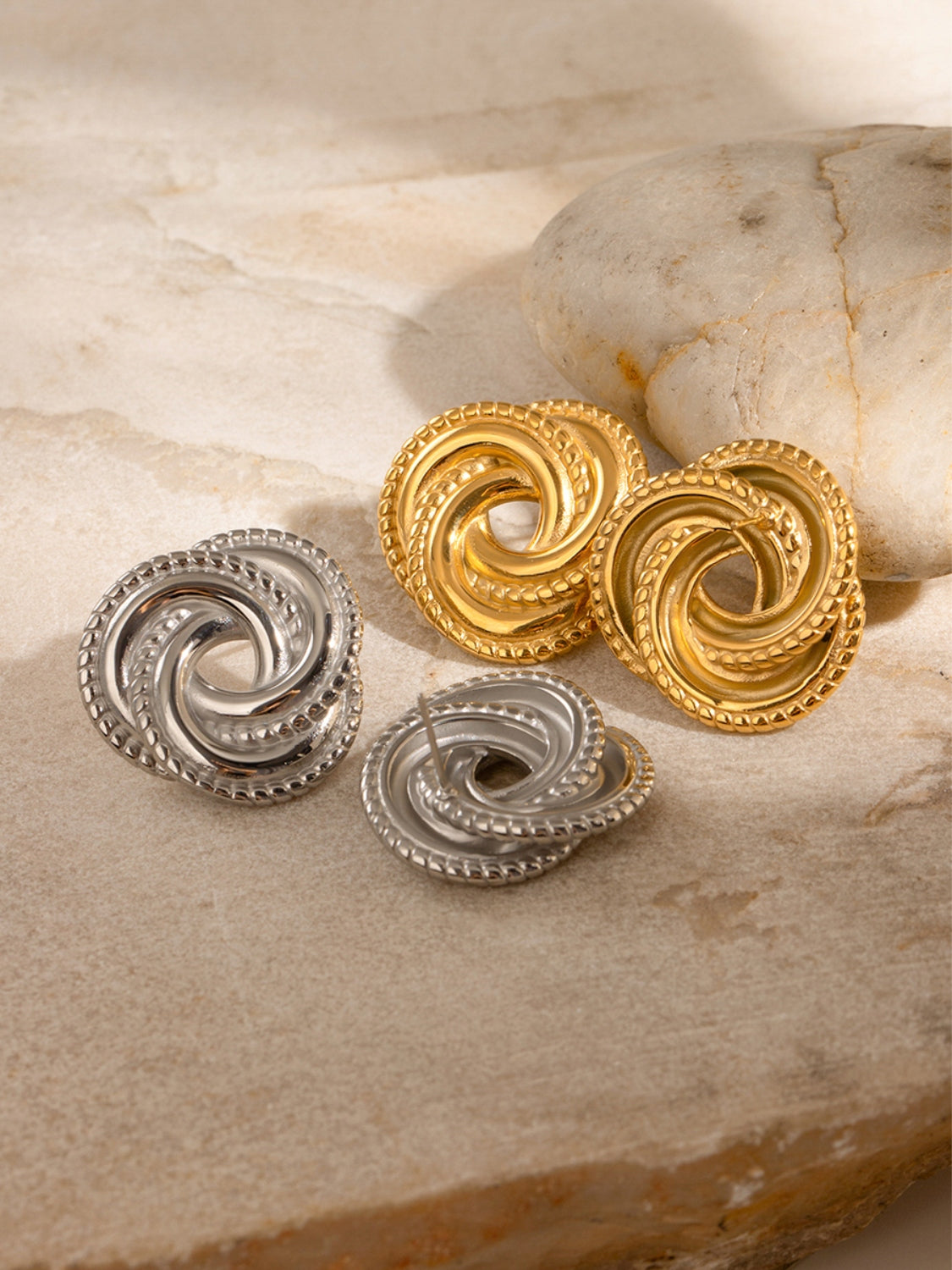 Stainless Steel Knot Stud Earrings