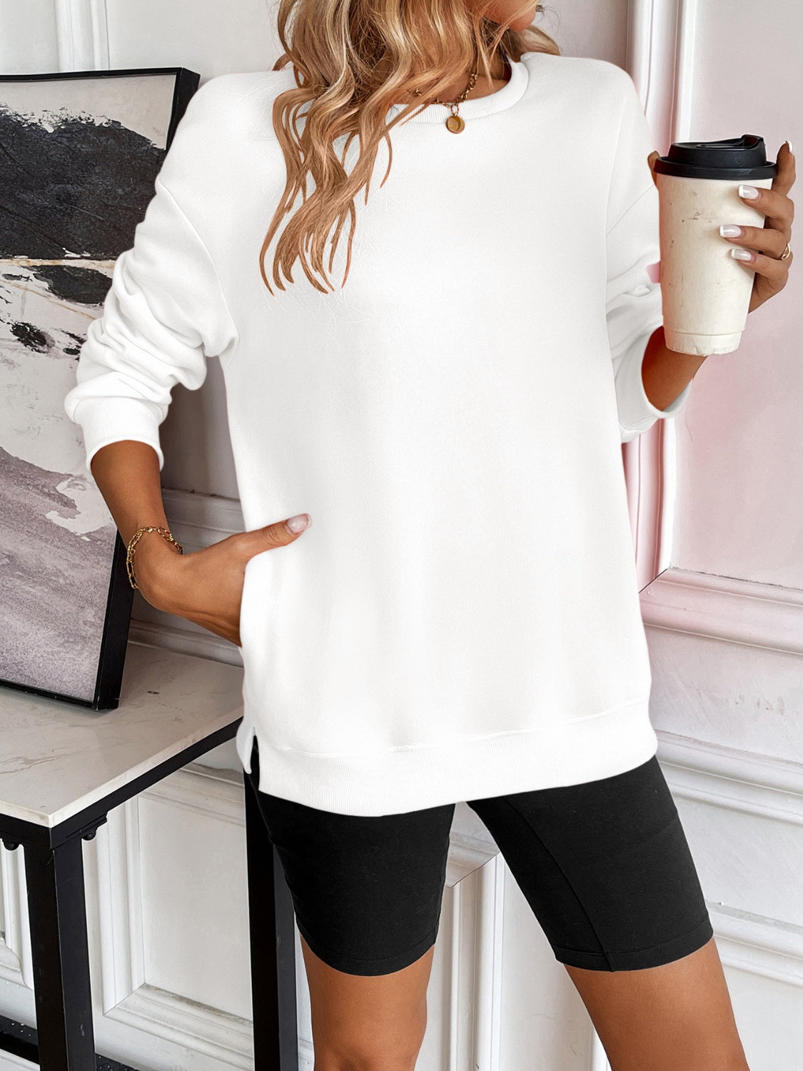 Ivy Lane Long Sleeve Sweatshirt with Pockets