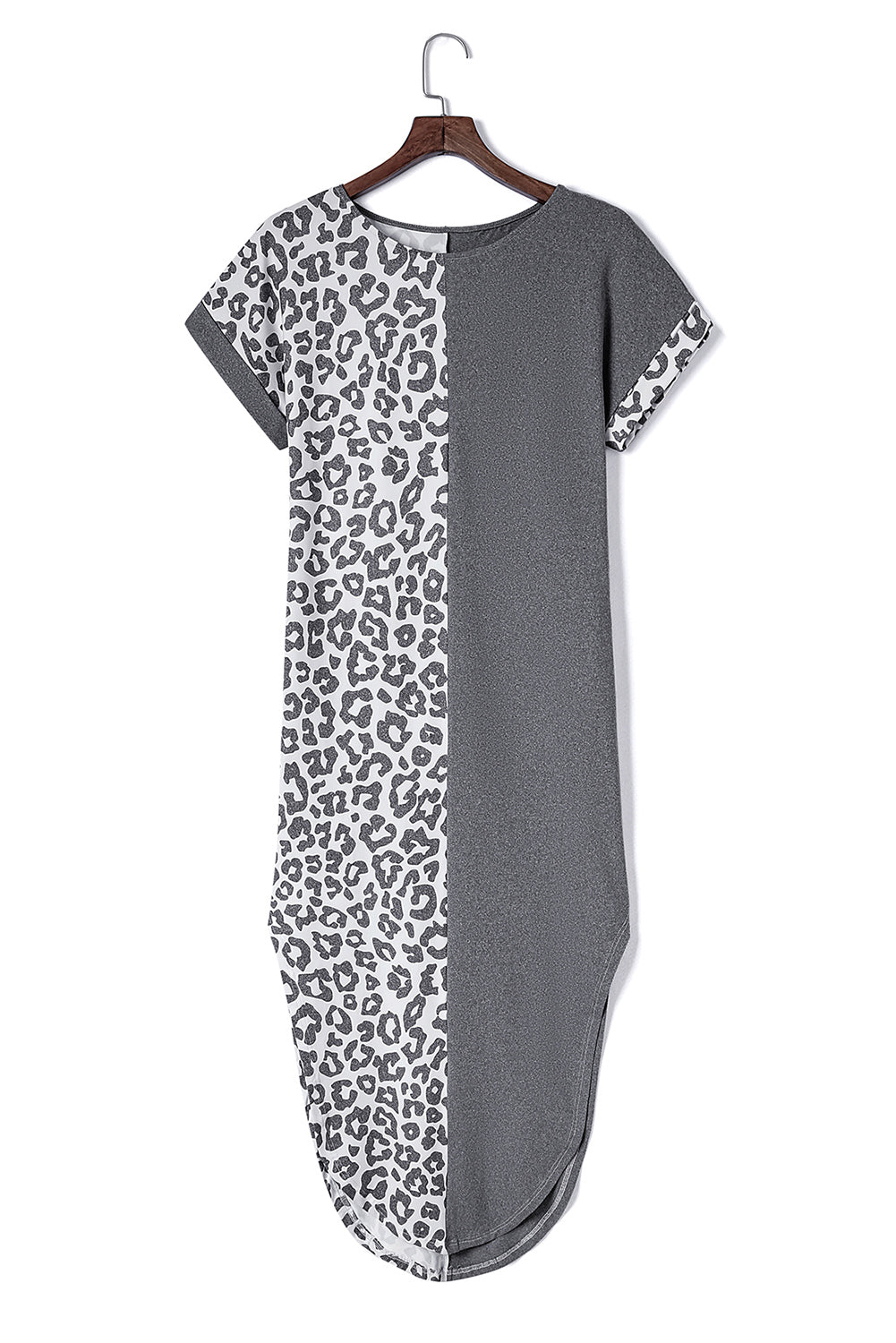 Leopard Patchwork T-Shirt Dress