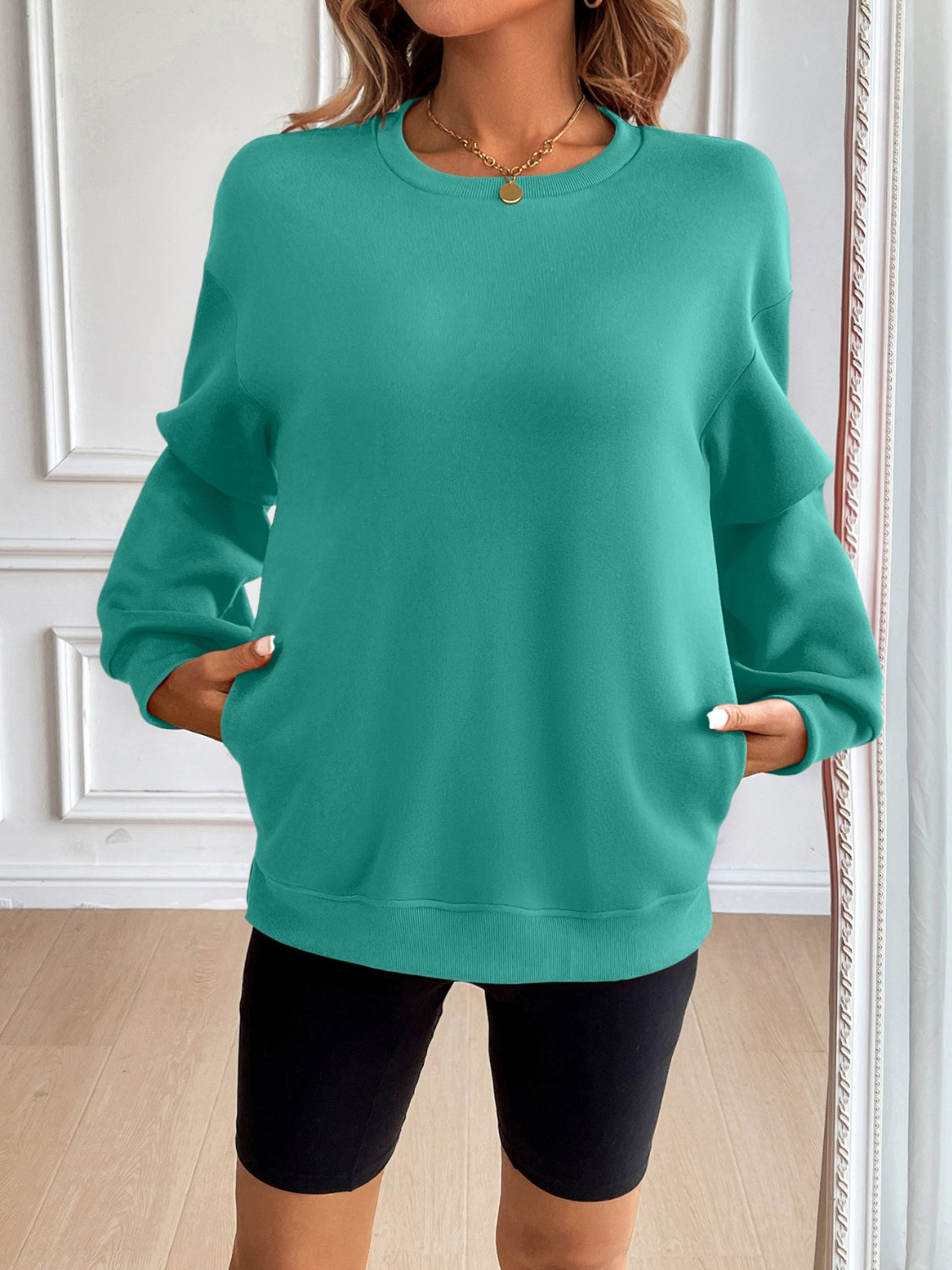 Ivy Lane Long Sleeve Sweatshirt with Pockets