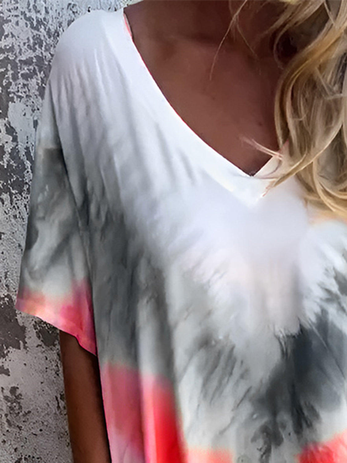 Tie-Dye Short Sleeve Maxi Dress