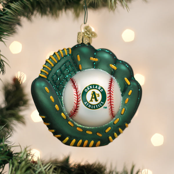 Athletics Baseball Mitt Ornament by Old World Christmas