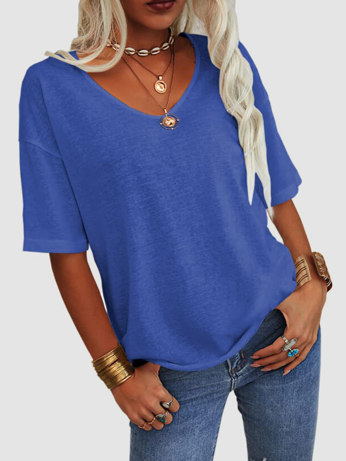 V-Neck Half Sleeve T-Shirt