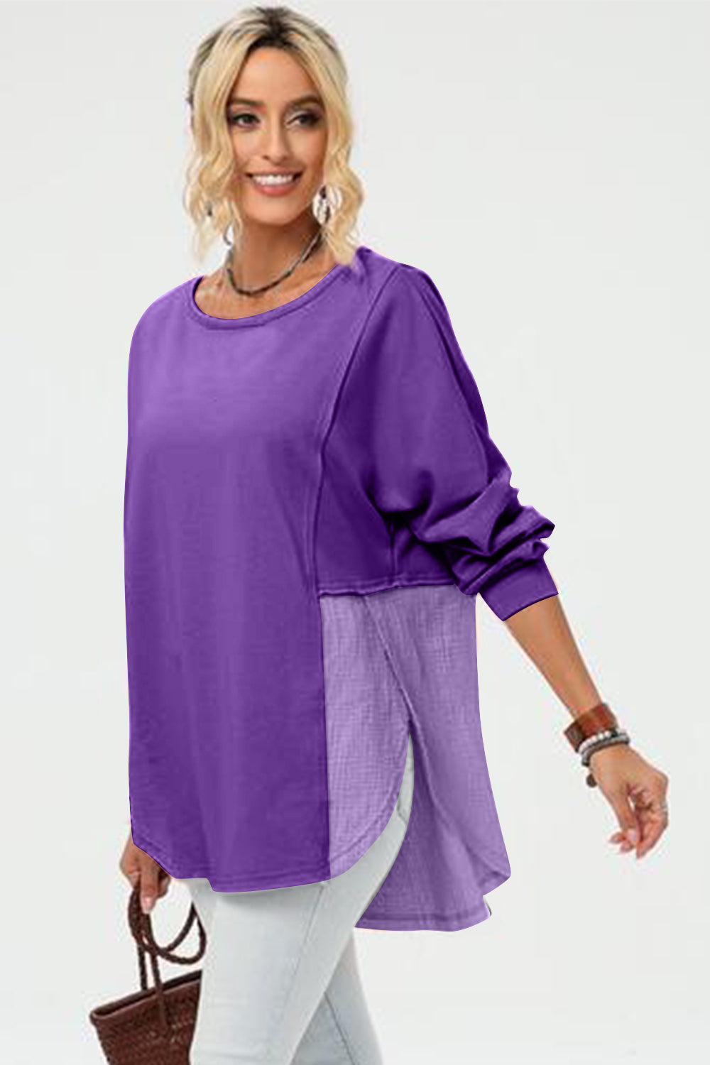 "Double Take" Long Sleeve High-Low T-Shirt