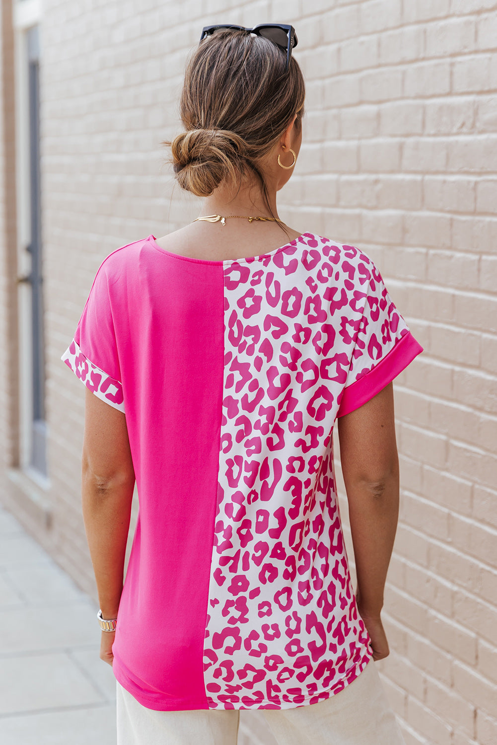 Leopard Patchwork T-Shirt Dress