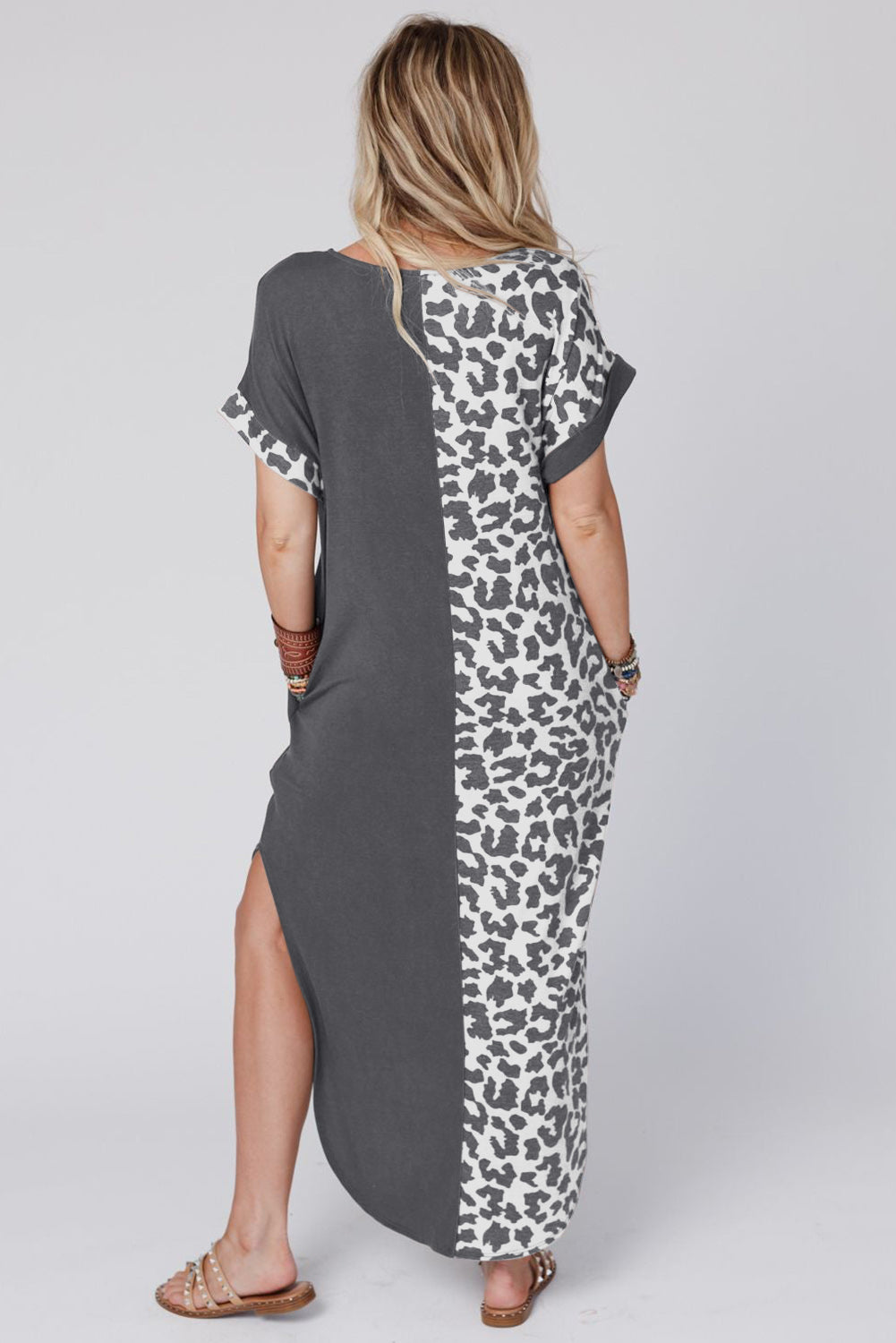 Leopard Patchwork T-Shirt Dress