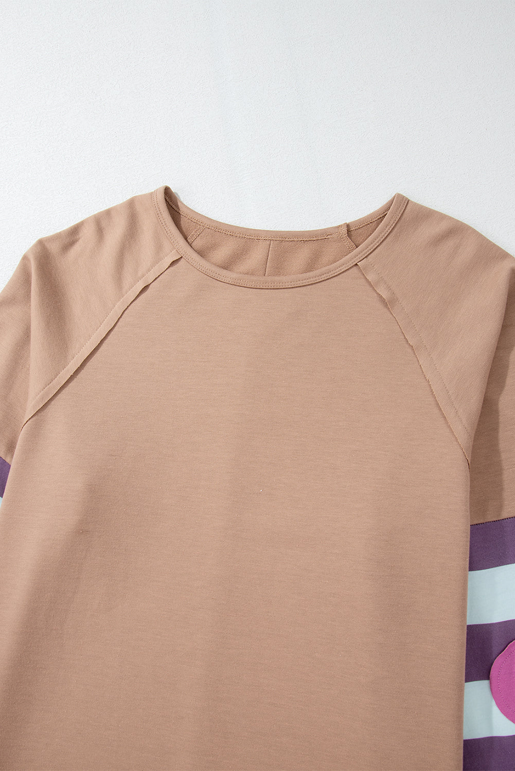 Flower Patchwork Exposed Seam Raglan Sleeve Top