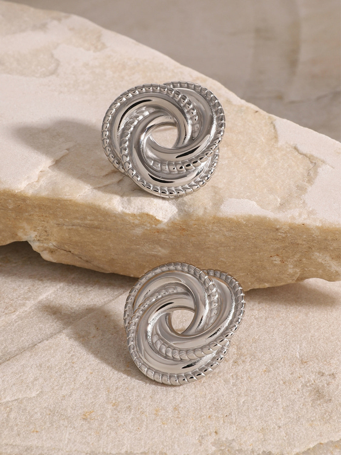 Stainless Steel Knot Stud Earrings