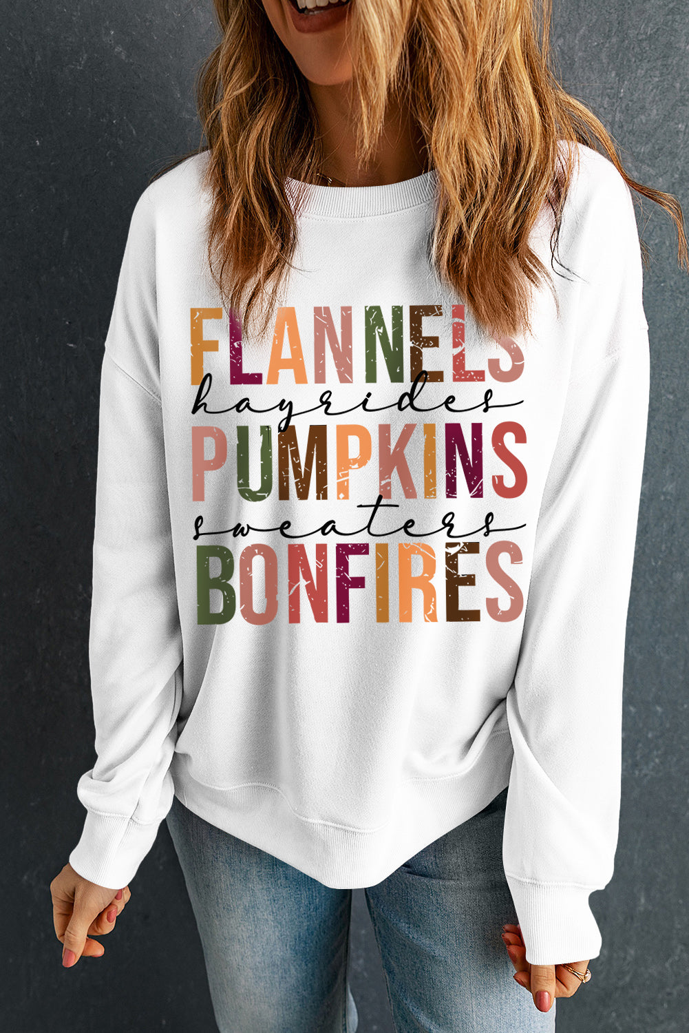 FLANNELS/PUMPKINS/BONFIRES Graphic Sweatshirt