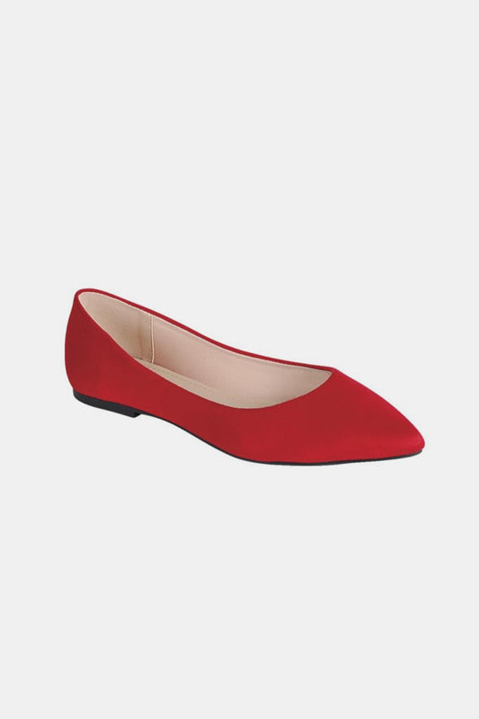 Forever Link Pointy Toe Slip On Flat Loafers in red