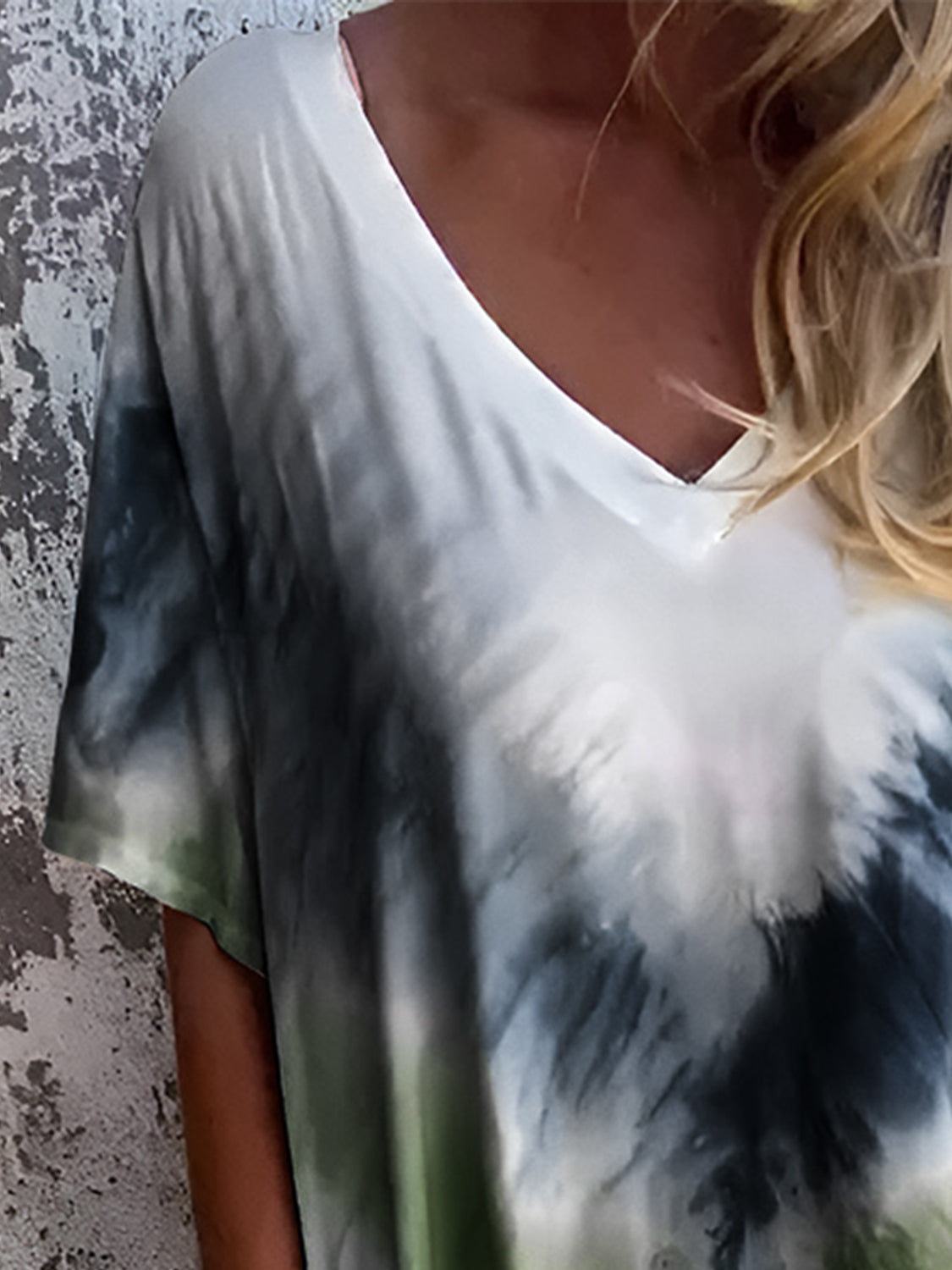 Tie-Dye Short Sleeve Maxi Dress